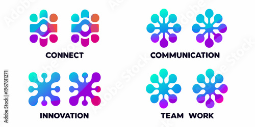 Abstract paw prints in vibrant colors representing connection and teamwork