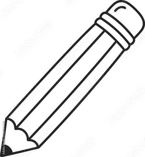 Colored Pencil Drawing Stationery Object.