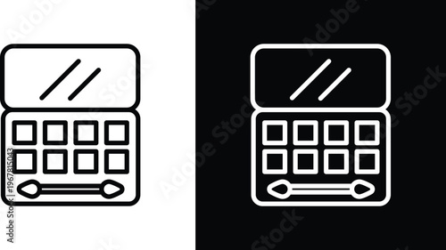 Palette with eyelash shadows icon