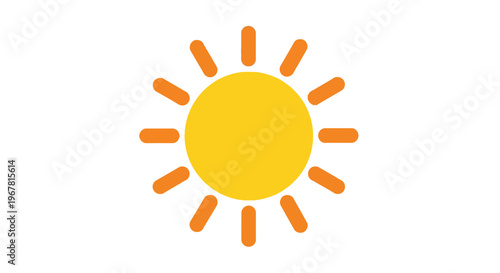Sun Icon Yellow Orange Rays.