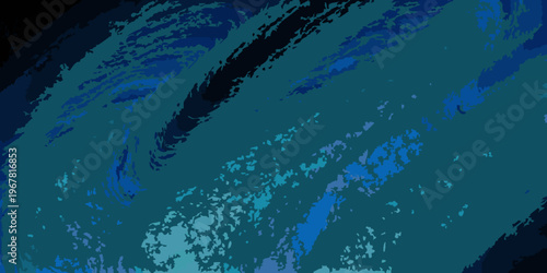 Abstract swirls of dark teal and blue create an atmospheric pattern