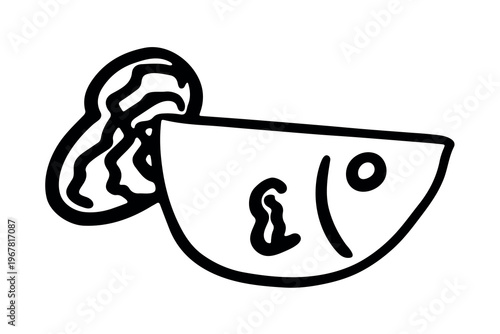 Hand drawn happy funny cute fish Adorable friendly kawaii tropical fish Underwater world sea life ocean Fishing seafood For design, kids print, kids books, nursery decor, coloring pages, logo