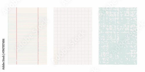 Four different types of patterned paper backgrounds displayed vertically