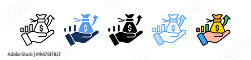 Return Investment Icon Multiple Style