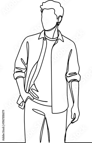 Man standing with one hand pocket.