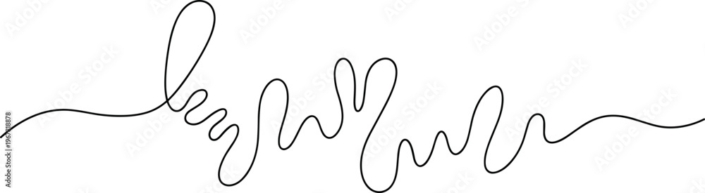 Obraz premium Black scribble line on white background.