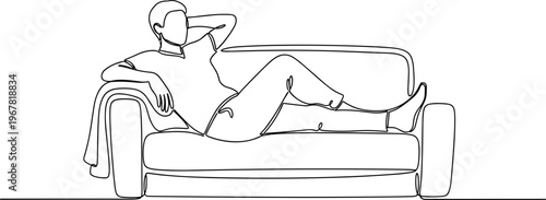 Woman Relaxing on a Sofa.