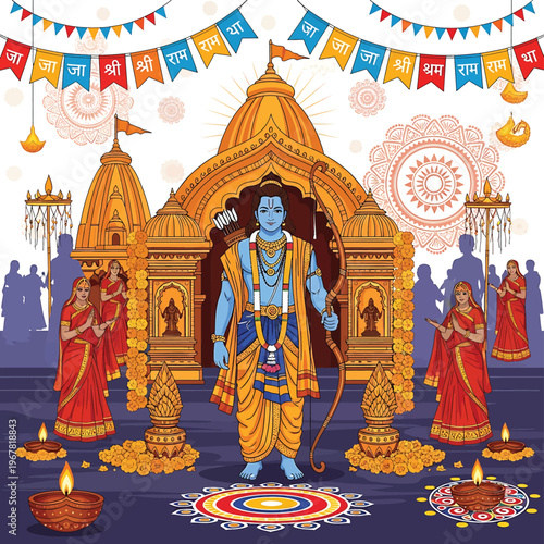 Hindu God Statue in Temple.