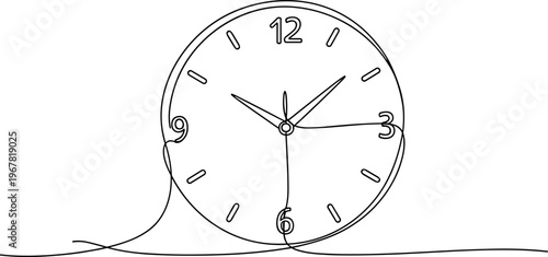 A simple line drawing clock face.