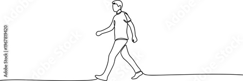Person walking with backpack on.