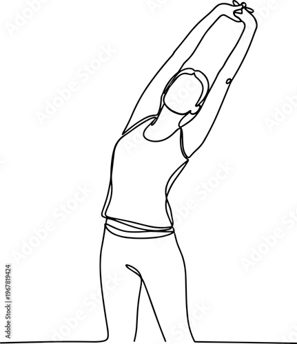 Woman doing yoga stretch exercise.