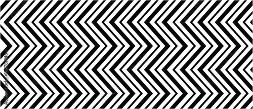 Seamless black and white vector pattern with zig zag waves, Set of wavy zigzag lines. Wave ornament pattern. Modern chevron lines pattern for backdrop and wallpaper template.