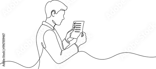 Man reading a digital book.