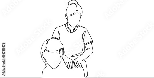 Woman giving massage to another woman.