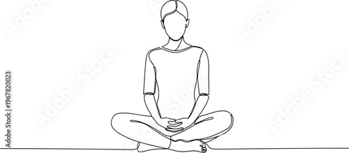 Person sitting in lotus position.