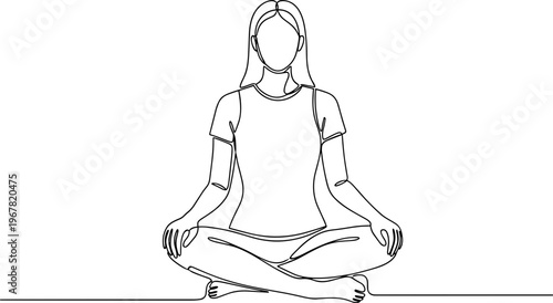 Woman Sitting in Meditation Posture.