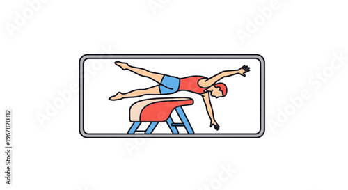 Dynamic illustration of an athlete soaring over a vaulting apparatus, showcasing athletic agility