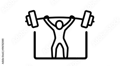 Stylized illustration of a person successfully lifting a barbell overhead demonstrating fitness
