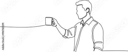 Man Holding a Coffee Mug.