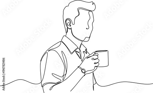 Man Holding a Coffee Cup.
