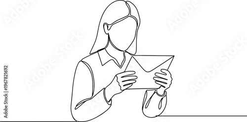 Woman holding a digital tablet.