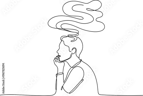 Man thinking with question mark.