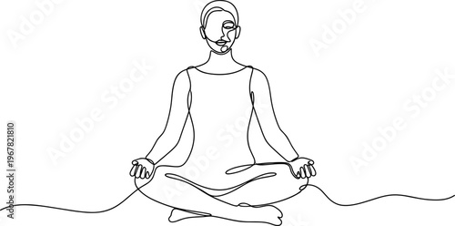 Person Sitting in Meditation Posture.