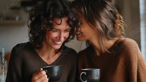 Two Women Sharing A Laugh Together.