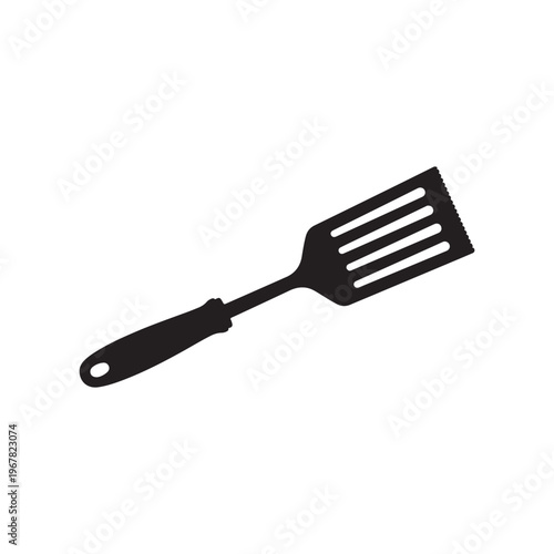 Slotted turner black silhouette vector illustration on white background