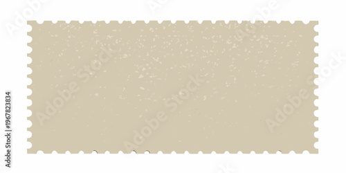Blank vintage postage stamp with a textured beige background