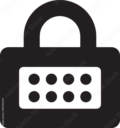 Security lock with keypad icon for digital access control