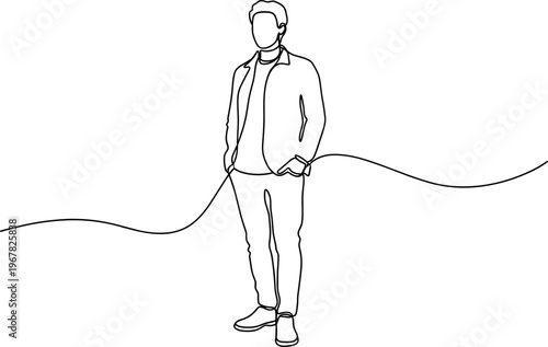 Young man standing with hands pocket.