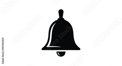 Simple black silhouette of a classic bell with a rounded shape