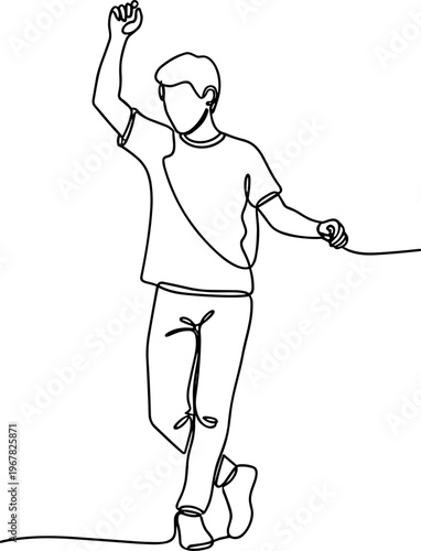 Man jumping rope in motion.