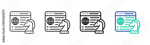 Seo Strategy Icon Collection Different Style Outline