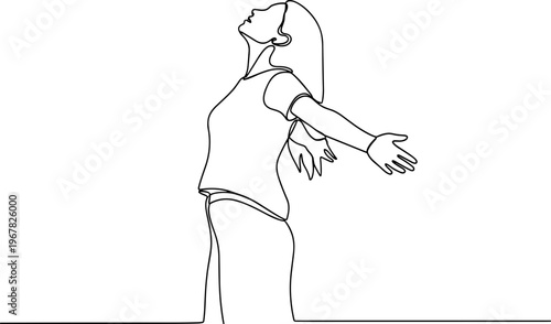 Woman with arms outstretched in freedom.