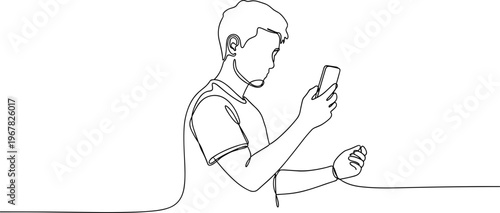 Man looking at his smart phone.