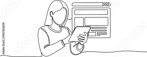 Woman holding a digital tablet device.