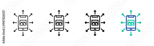 Content Distribution Icon Collection Different Style Outline