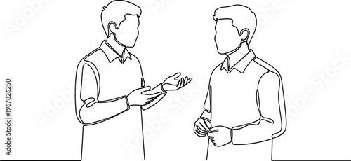 Two men in casual business conversation.