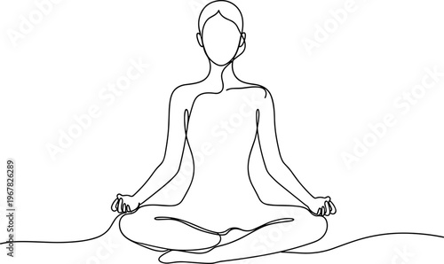 Woman sitting in yoga meditation pose.