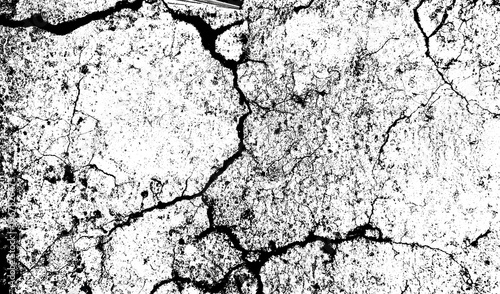 High Contrast Black and White Cracked Wall Texture Background