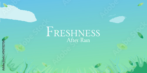 A vibrant illustration depicting freshness and tranquility after rainfall