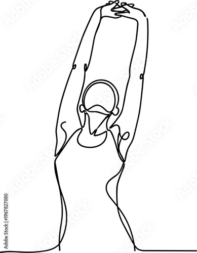 Woman doing yoga in studio.