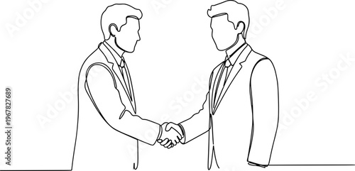 Two Businessmen Shaking Hands Firmly Together.
