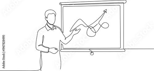 Man presenting on a whiteboard diagram.