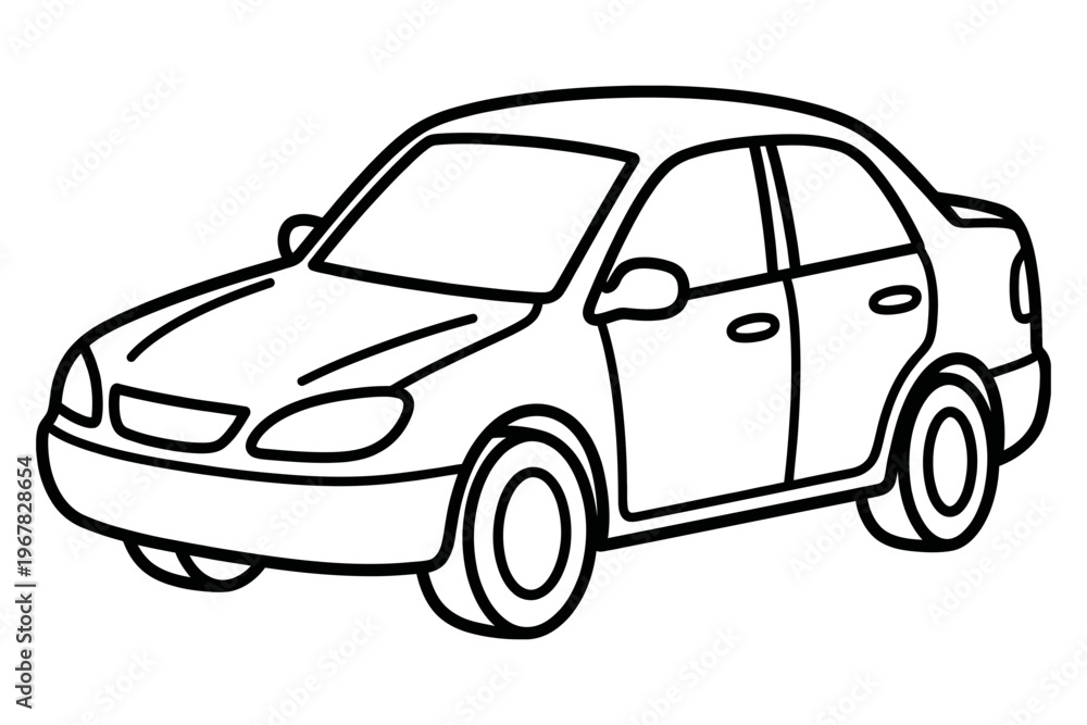 Fototapeta premium outline vector illustration of a car