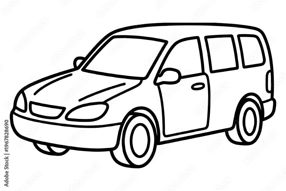 Fototapeta premium outline vector illustration of a car
