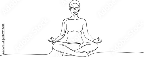 Woman Sitting in Meditation Posture.