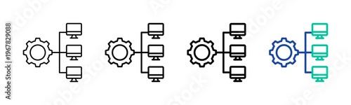 Lan Management Icon Collection Different Style Outline
